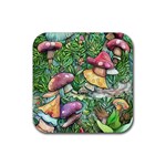 Sacred Mushroom Charm Rubber Coaster (Square) Front