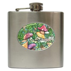 Sacred Mushroom Charm Hip Flask (6 Oz) by GardenOfOphir