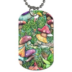 Sacred Mushroom Charm Dog Tag (two Sides) by GardenOfOphir