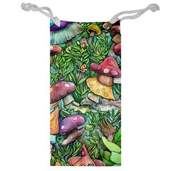 Sacred Mushroom Charm Jewelry Bag by GardenOfOphir