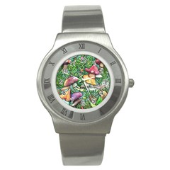 Sacred Mushroom Charm Stainless Steel Watch by GardenOfOphir