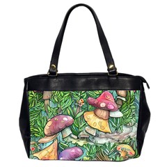 Sacred Mushroom Charm Oversize Office Handbag (2 Sides) by GardenOfOphir