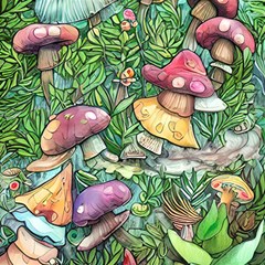 Sacred Mushroom Charm Play Mat (square) by GardenOfOphir