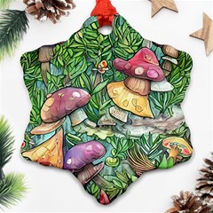 Sacred Mushroom Charm Ornament (snowflake) by GardenOfOphir