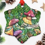 Sacred Mushroom Charm Ornament (Snowflake) Front