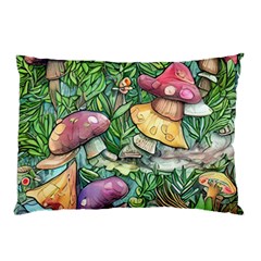 Sacred Mushroom Charm Pillow Case (two Sides) by GardenOfOphir