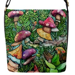 Sacred Mushroom Charm Flap Closure Messenger Bag (s) by GardenOfOphir