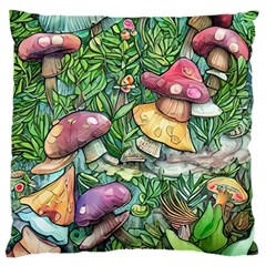 Sacred Mushroom Charm Standard Premium Plush Fleece Cushion Case (one Side) by GardenOfOphir