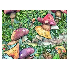 Sacred Mushroom Charm One Side Premium Plush Fleece Blanket (extra Small) by GardenOfOphir