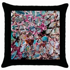 Aqua Blend Throw Pillow Case (black) by kaleidomarblingart