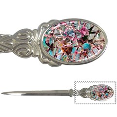 Aqua Blend Letter Opener by kaleidomarblingart