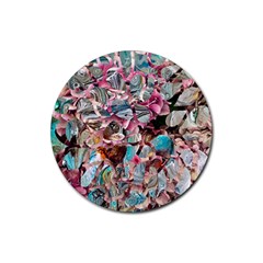 Aqua Blend Rubber Coaster (round) by kaleidomarblingart