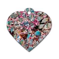 Aqua Blend Dog Tag Heart (two Sides) by kaleidomarblingart