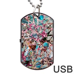 Aqua Blend Dog Tag Usb Flash (two Sides) by kaleidomarblingart