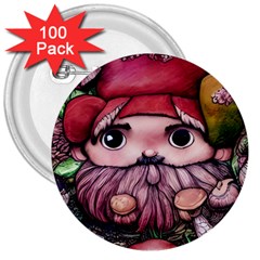 Shroom Glamour 3  Buttons (100 Pack)  by GardenOfOphir