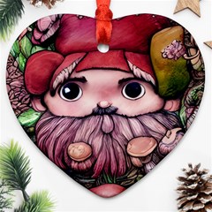 Shroom Glamour Heart Ornament (two Sides) by GardenOfOphir