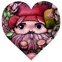 Shroom Glamour Wooden Puzzle Heart by GardenOfOphir