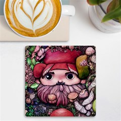 Shroom Glamour Uv Print Square Tile Coaster  by GardenOfOphir