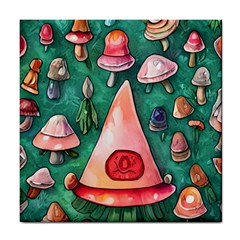 Magic Mushroom Wizardry Tile Coaster by GardenOfOphir