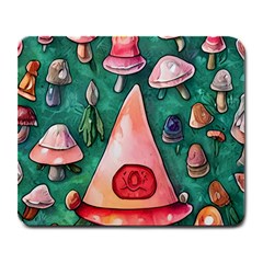 Magic Mushroom Wizardry Large Mousepad by GardenOfOphir