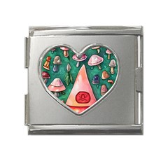 Magic Mushroom Wizardry Mega Link Heart Italian Charm (18mm) by GardenOfOphir