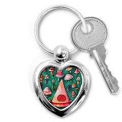 Magic Mushroom Wizardry Key Chain (heart) by GardenOfOphir