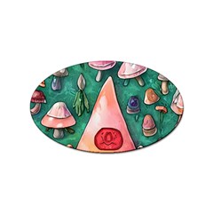 Magic Mushroom Wizardry Sticker (oval) by GardenOfOphir