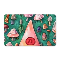 Magic Mushroom Wizardry Magnet (rectangular) by GardenOfOphir