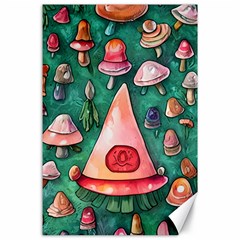 Magic Mushroom Wizardry Canvas 24  X 36  by GardenOfOphir