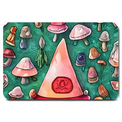 Magic Mushroom Wizardry Large Doormat by GardenOfOphir