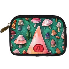 Magic Mushroom Wizardry Digital Camera Leather Case by GardenOfOphir