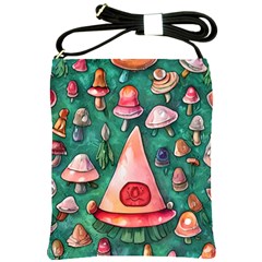 Magic Mushroom Wizardry Shoulder Sling Bag by GardenOfOphir