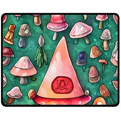 Magic Mushroom Wizardry Fleece Blanket (medium) by GardenOfOphir