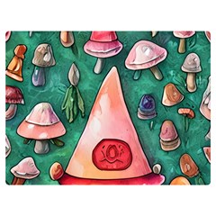 Magic Mushroom Wizardry One Side Premium Plush Fleece Blanket (extra Small) by GardenOfOphir