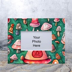 Magic Mushroom Wizardry White Tabletop Photo Frame 4 x6  by GardenOfOphir