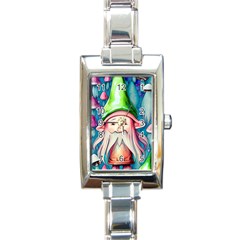 Conjure Mushroom Rectangle Italian Charm Watch by GardenOfOphir