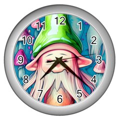 Conjure Mushroom Wall Clock (silver) by GardenOfOphir