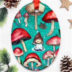 Magic Mushroom Ornament (oval) by GardenOfOphir