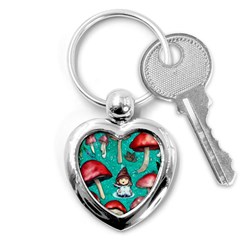 Magic Mushroom Key Chain (heart) by GardenOfOphir