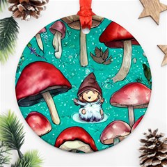 Magic Mushroom Round Ornament (two Sides) by GardenOfOphir