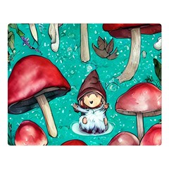 Magic Mushroom Premium Plush Fleece Blanket (large) by GardenOfOphir