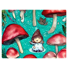 Magic Mushroom One Side Premium Plush Fleece Blanket (extra Small) by GardenOfOphir