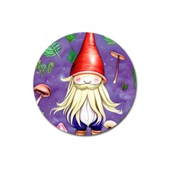 Sacred Mushroom Magnet 3  (round) by GardenOfOphir