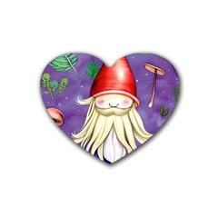 Sacred Mushroom Rubber Heart Coaster (4 Pack) by GardenOfOphir