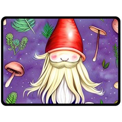 Sacred Mushroom One Side Fleece Blanket (large) by GardenOfOphir