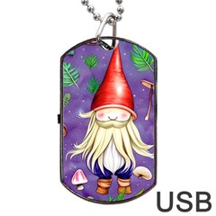 Sacred Mushroom Dog Tag Usb Flash (one Side) by GardenOfOphir