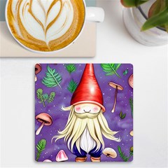 Sacred Mushroom Uv Print Square Tile Coaster  by GardenOfOphir