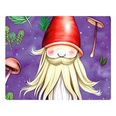 Sacred Mushroom One Side Premium Plush Fleece Blanket (large) by GardenOfOphir