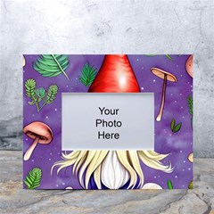 Sacred Mushroom White Tabletop Photo Frame 4 x6  by GardenOfOphir