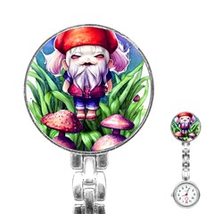 Liberty Cap Mushroom Art Stainless Steel Nurses Watch by GardenOfOphir